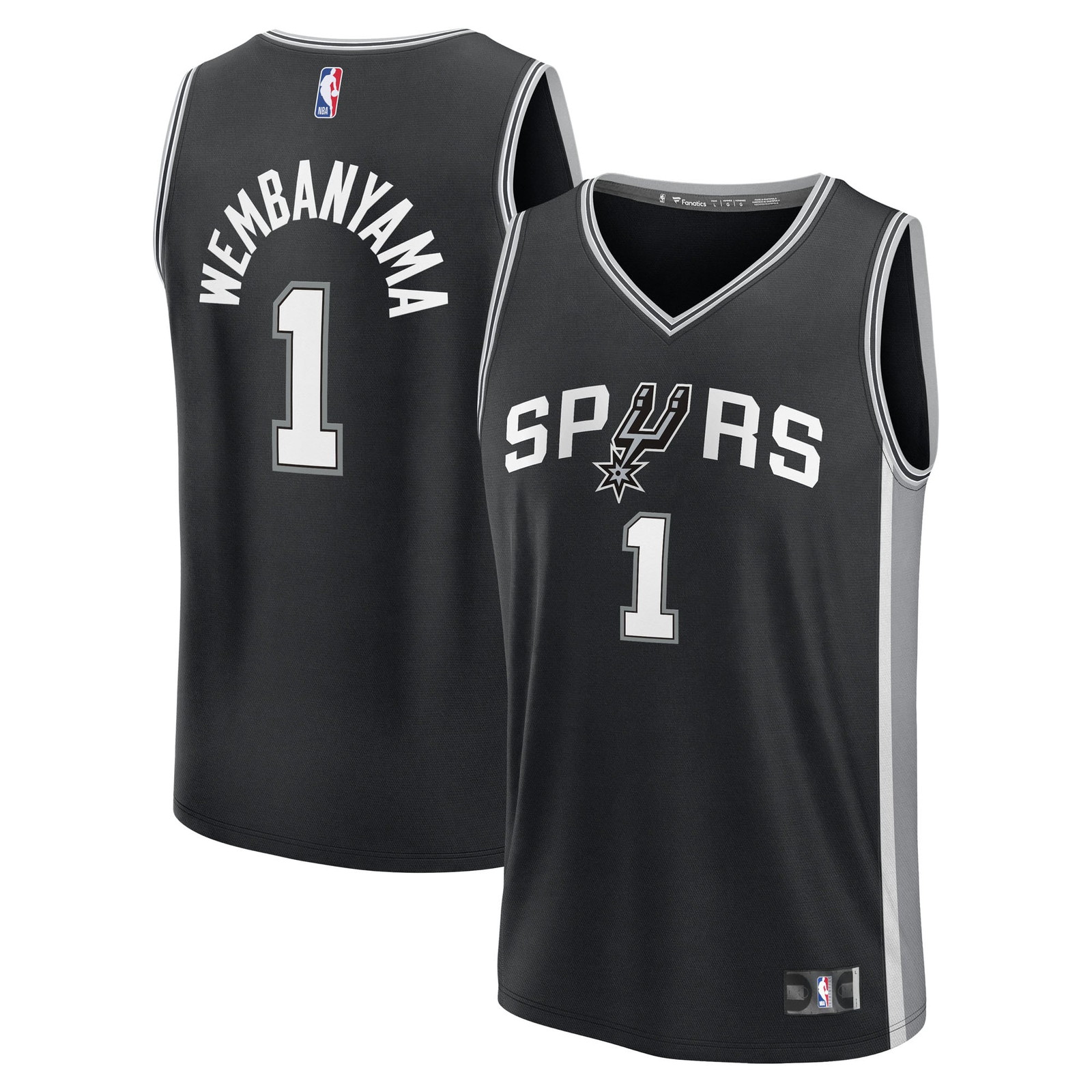 Victor Wembanyama San Antonio Spurs Fast Break Fan Version Player Jersey Icon - front and back view