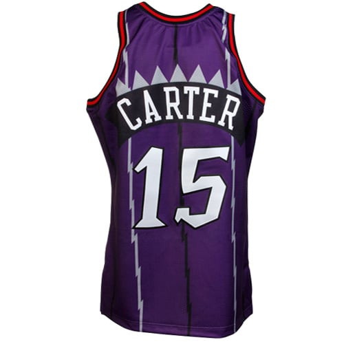 Vince Carter Toronto Raptors 1998/99 Throwback Pro Cut Jersey Purple - back view