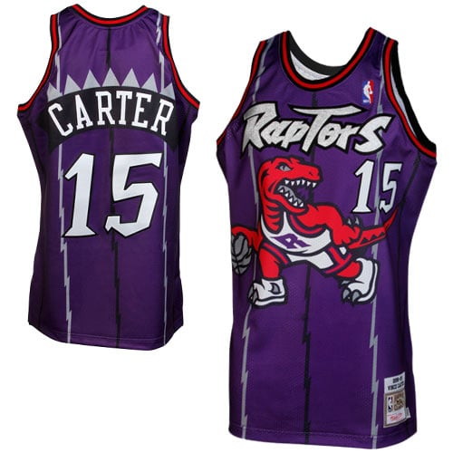 Vince Carter Toronto Raptors 1998/99 Throwback Pro Cut Jersey Purple - front and back view (2)