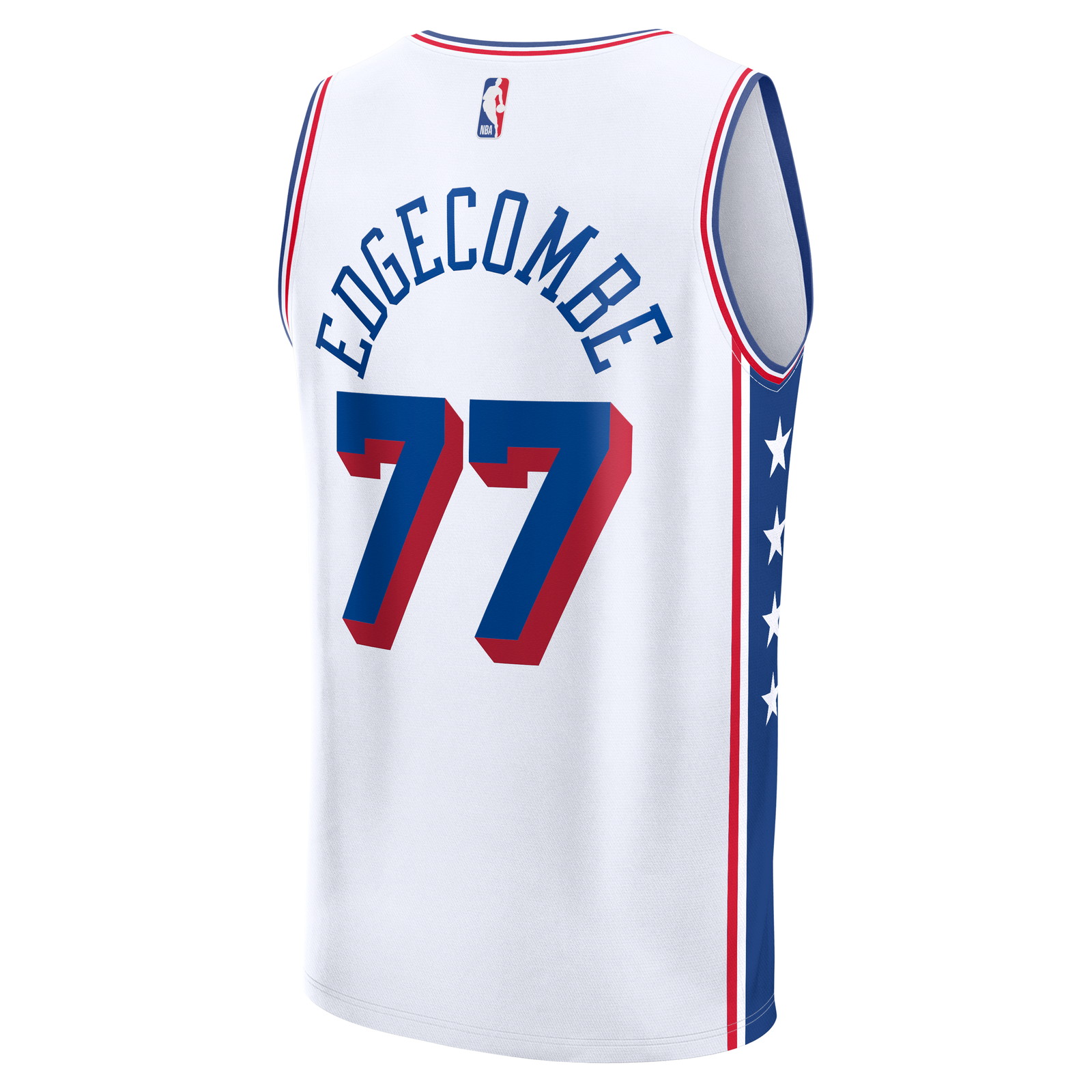 VJ Edgecombe Philadelphia 76ers Fast Break Fan Version Player Jersey Association - back view