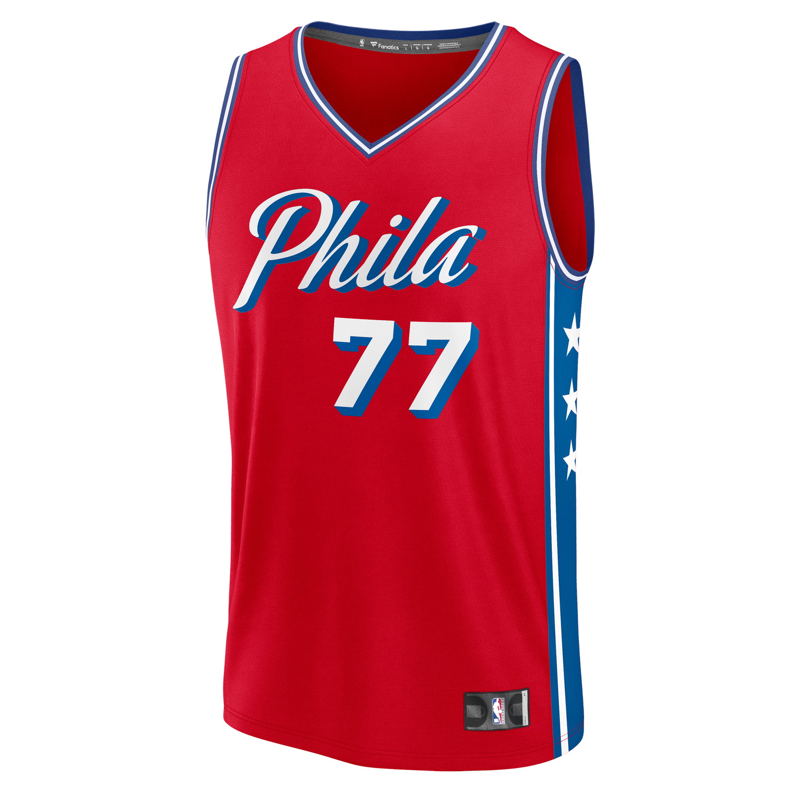 VJ Edgecombe Philadelphia 76ers Fast Break Fan Version Player Jersey Statement Edition - front view