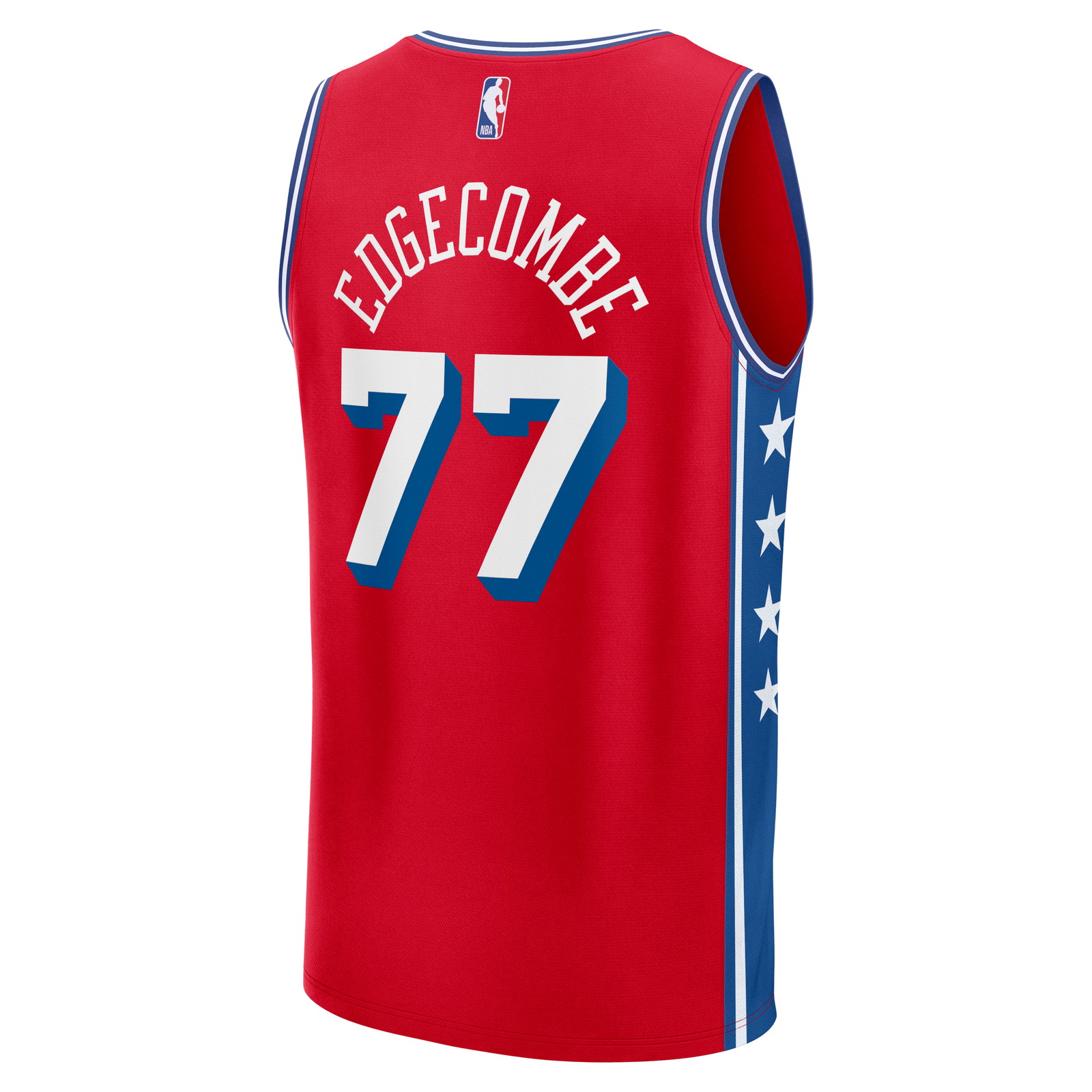 VJ Edgecombe Philadelphia 76ers Youth Fast Break Fan Version Jersey Red Statement - back view