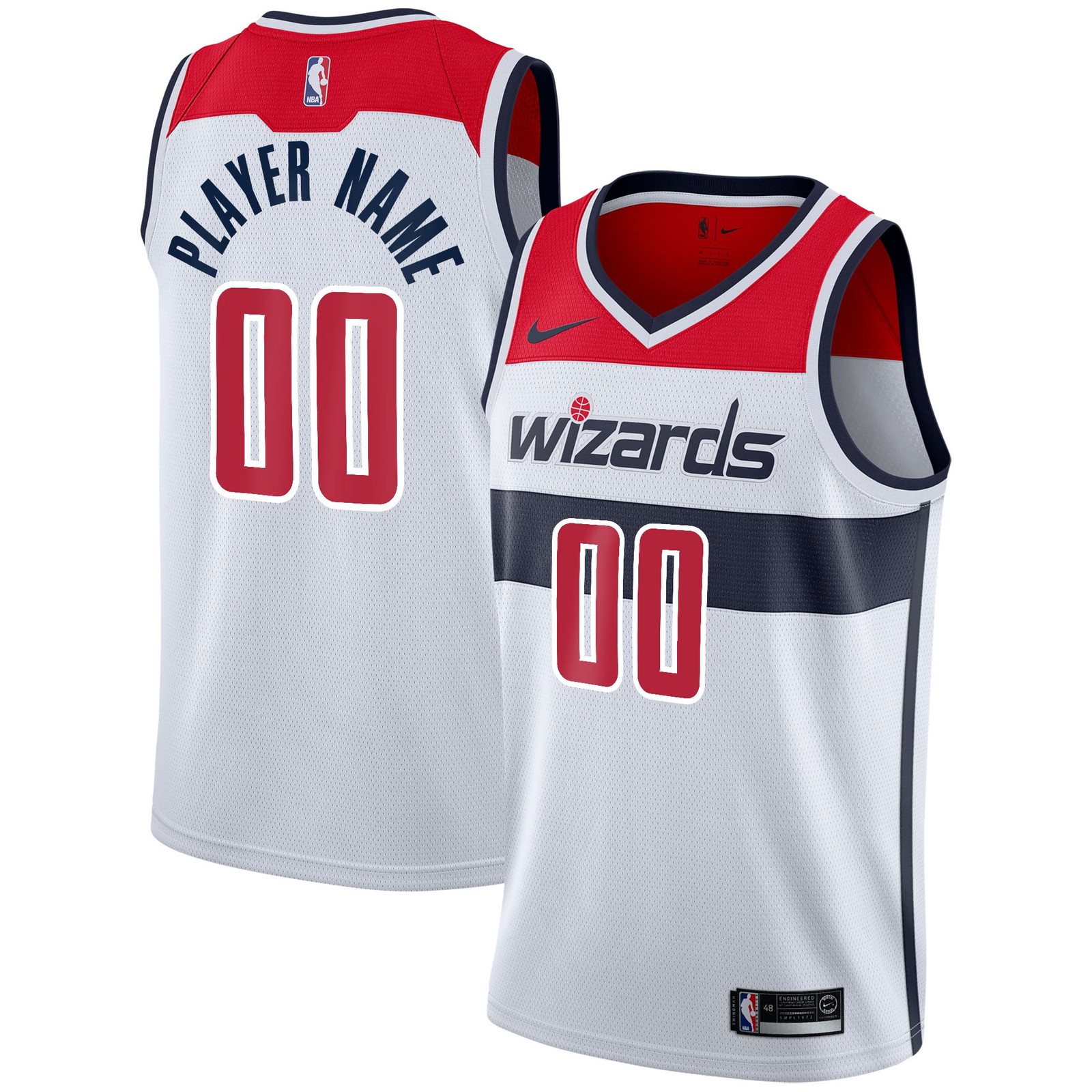 Washington Wizards 2020/21 Swingman Custom Jersey Association Edition White - front and back view
