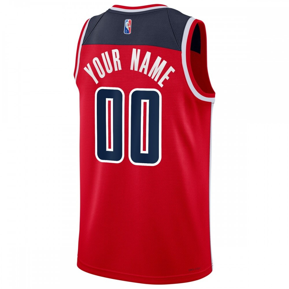 Washington Wizards 2021/22 Diamond Swingman Custom Jersey Icon Edition Red - back view