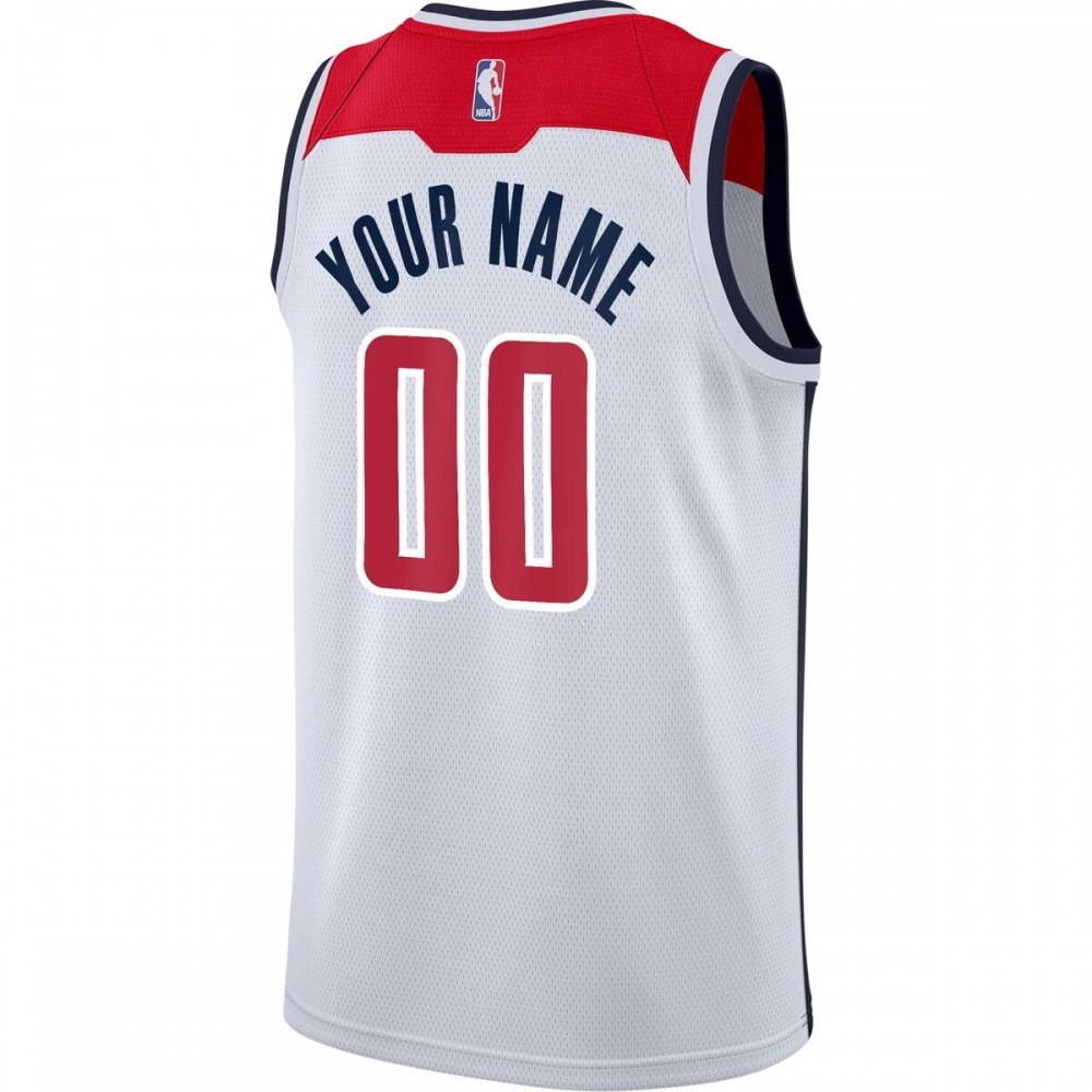 Washington Wizards Custom Swingman Jersey White Association Edition - back view