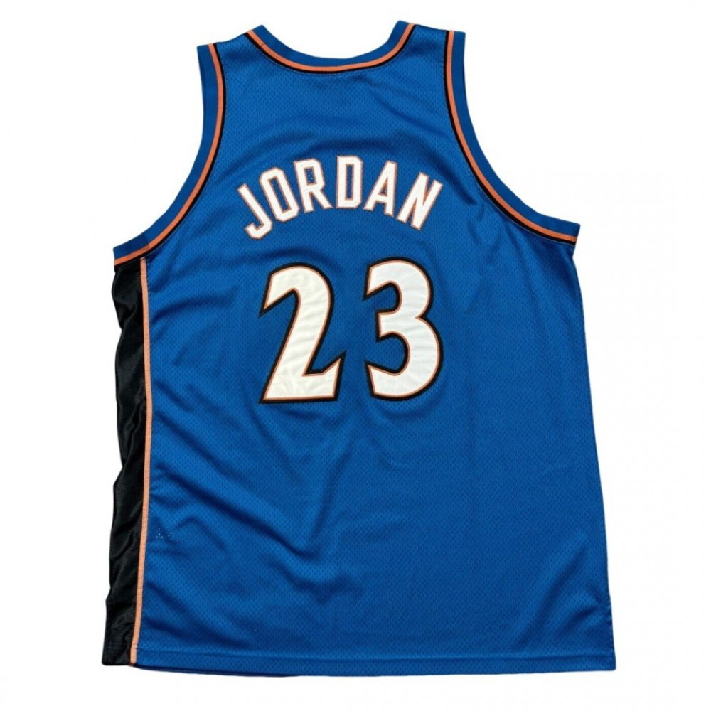 Washington Wizards Michael Jordan #23 Vintage Blue Jersey 911 Patch - second front view
