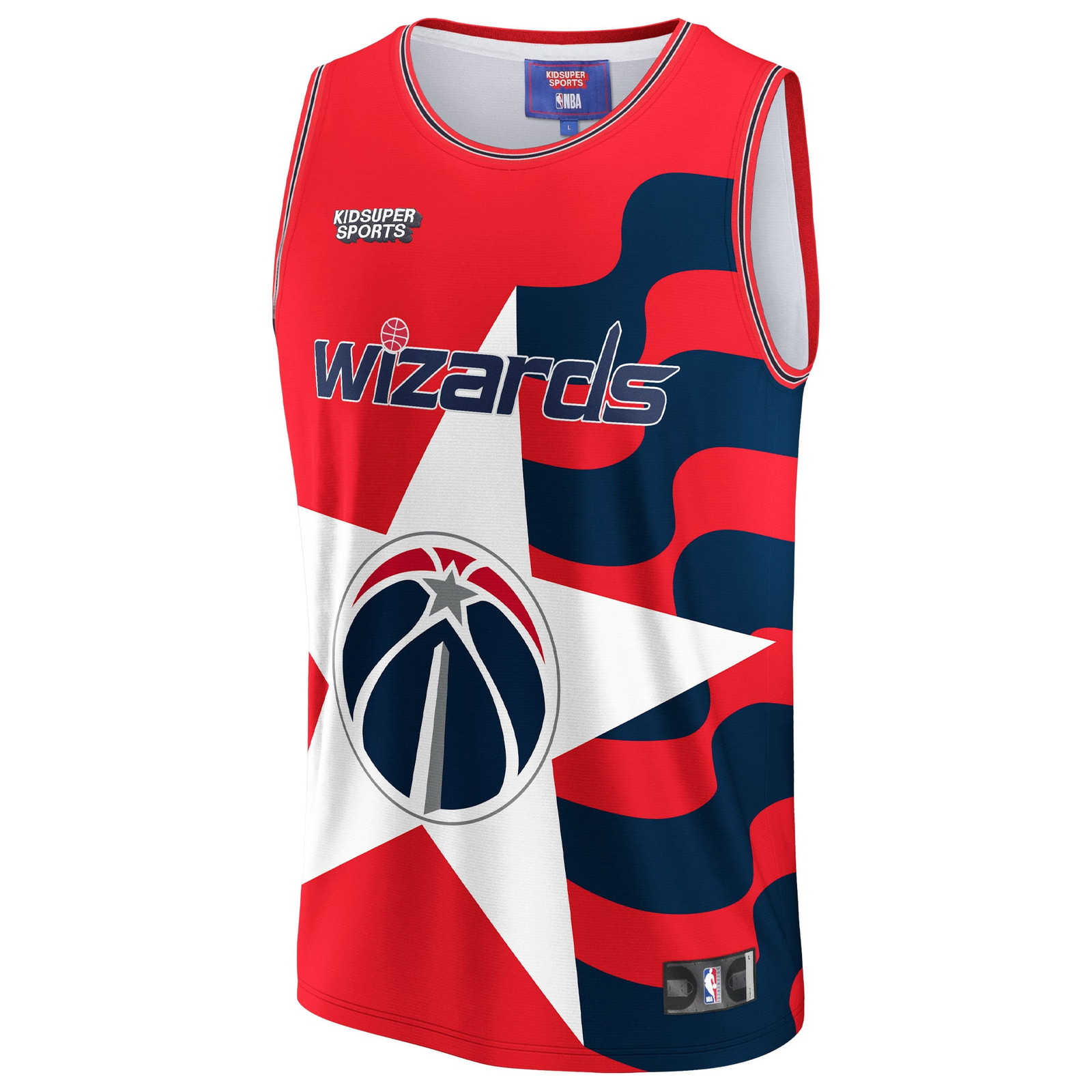 Washington Wizards NBA & KidSuper Studios by Unisex Hometown Jersey Red - front view