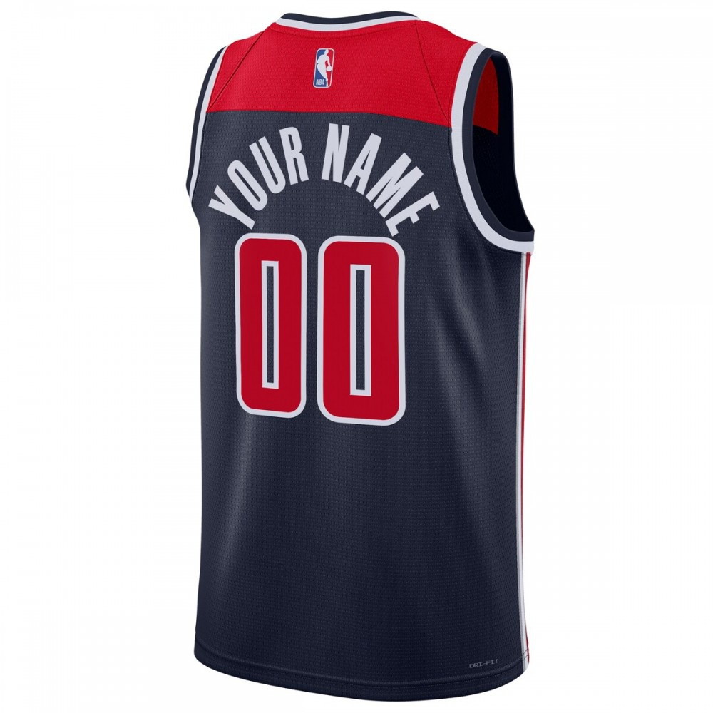 Washington Wizards Unisex 2022/23 Swingman Custom Jersey Statement Edition Navy - back view