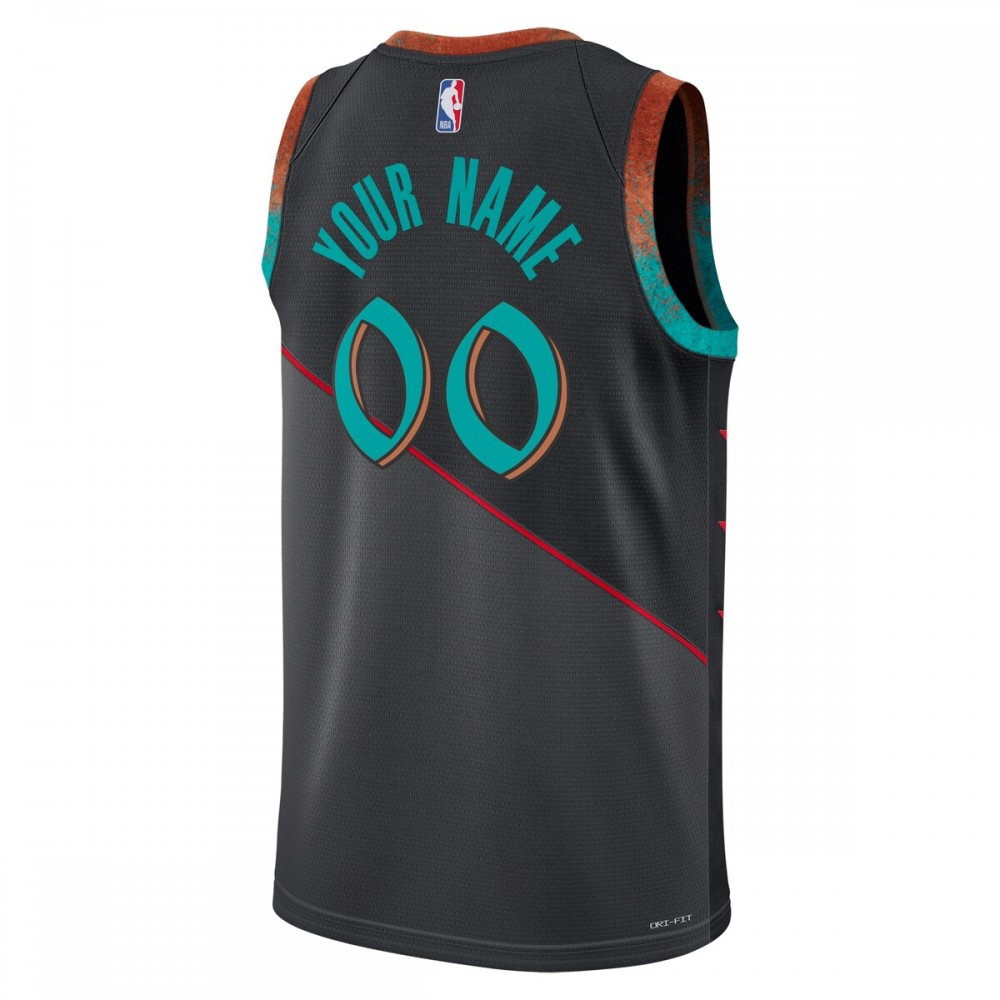 Washington Wizards Unisex 2023/24 Custom Swingman Jersey Black City Edition - back view