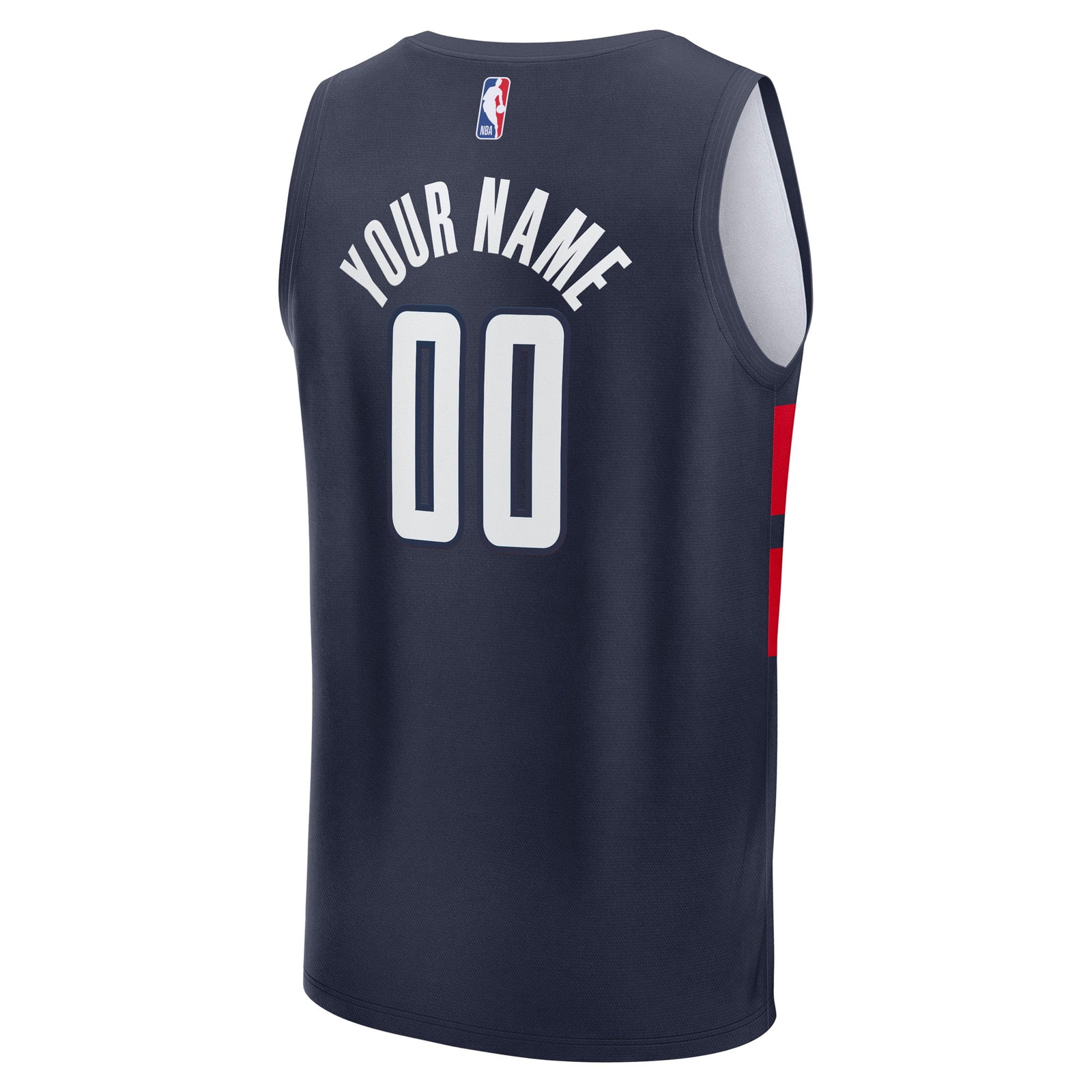 Washington Wizards Fast Break Custom Jersey Statement Edition Navy - back view