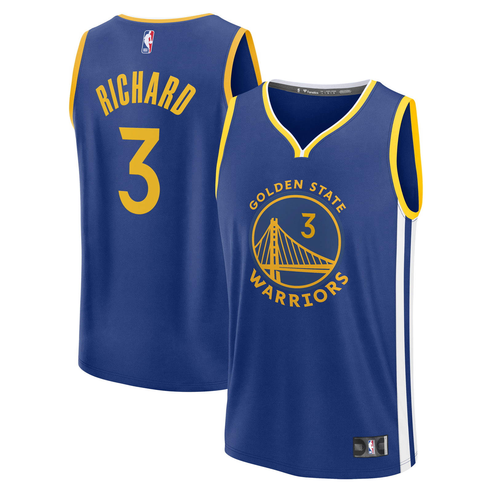 Will Richard Golden State Warriors Fast Break Fan Version Jersey Blue Icon - front and back view