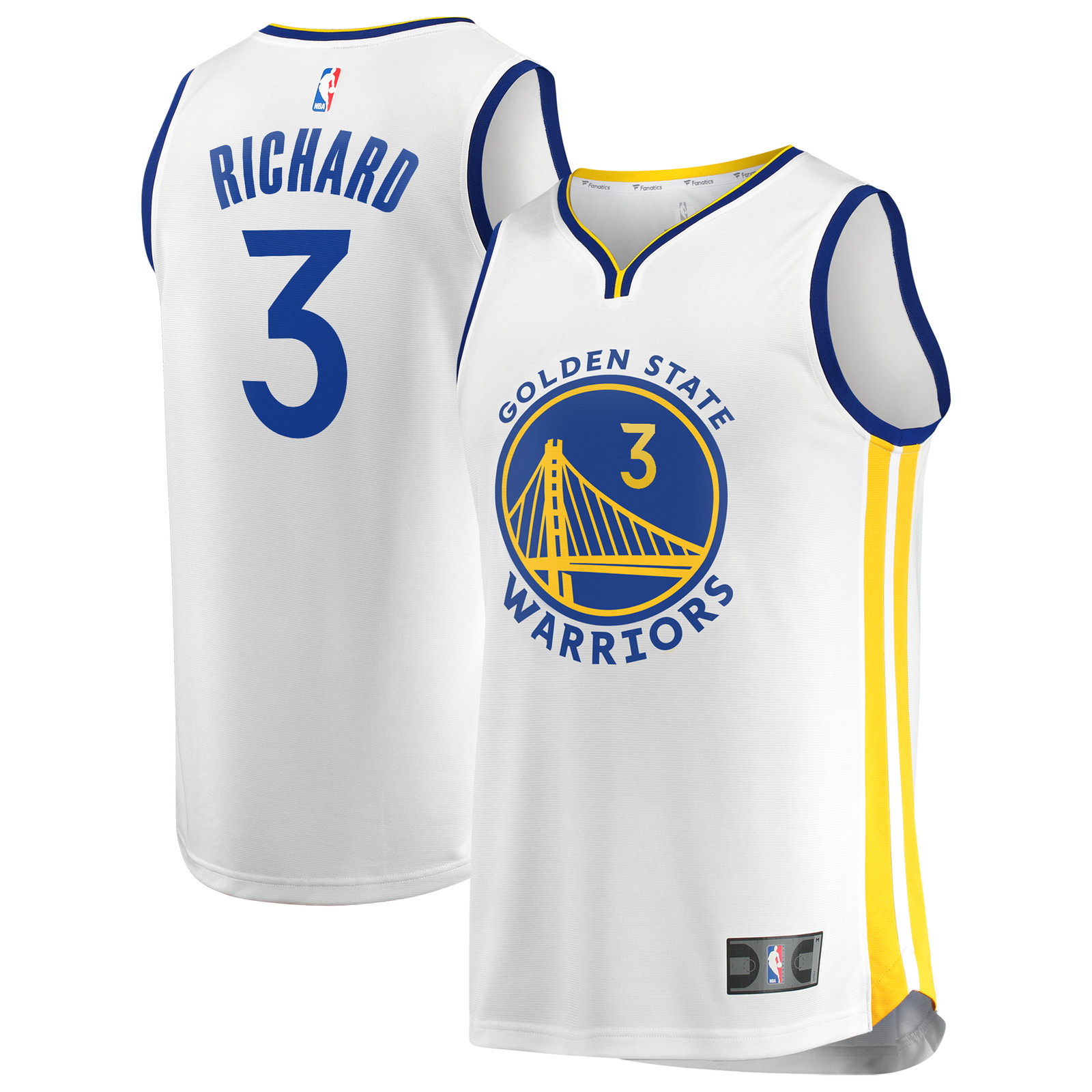 Will Richard Golden State Warriors Fast Break Fan Version Player Jersey - front and back view