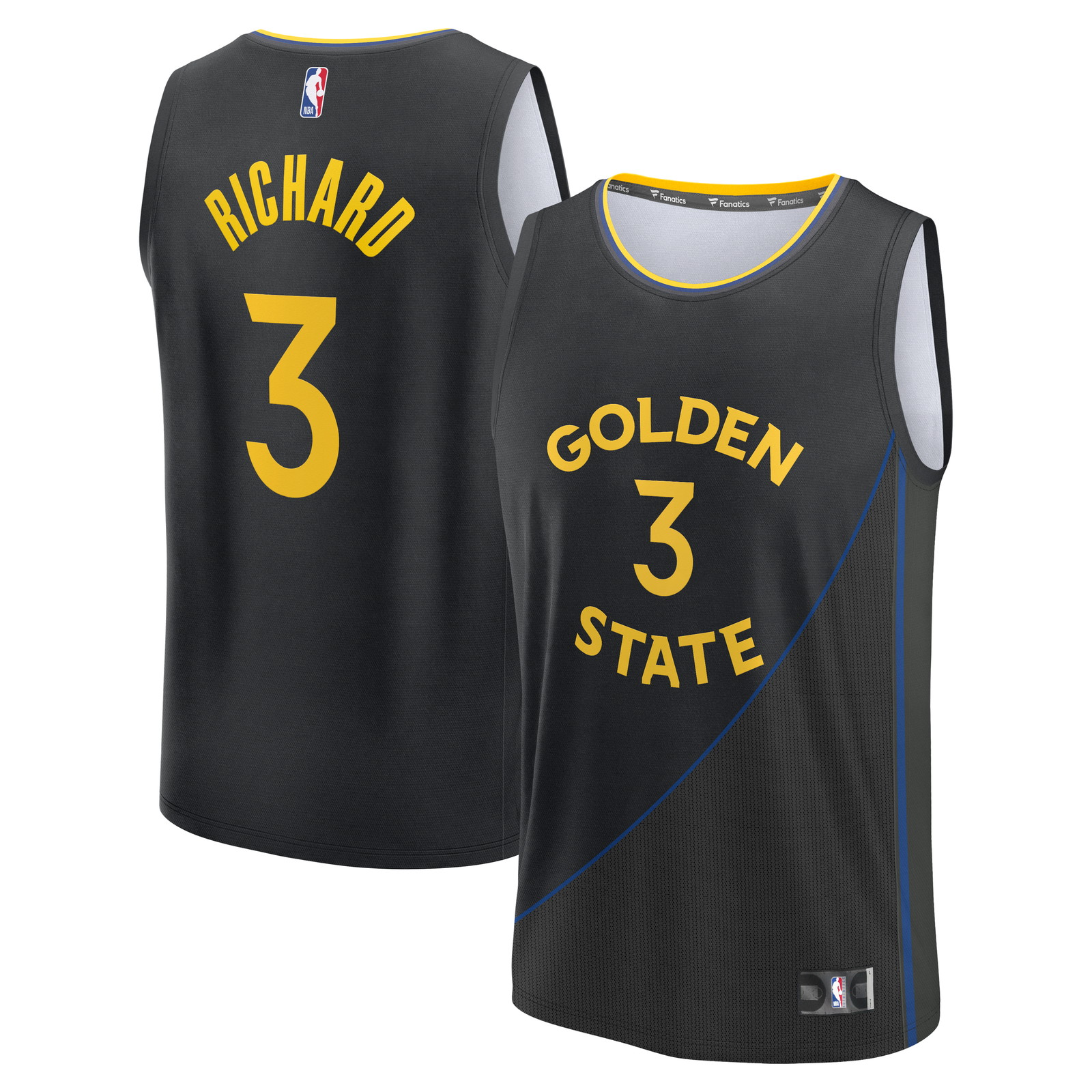 Will Richard Golden State Warriors Fast Break Fan Version Player Jersey - front and back view