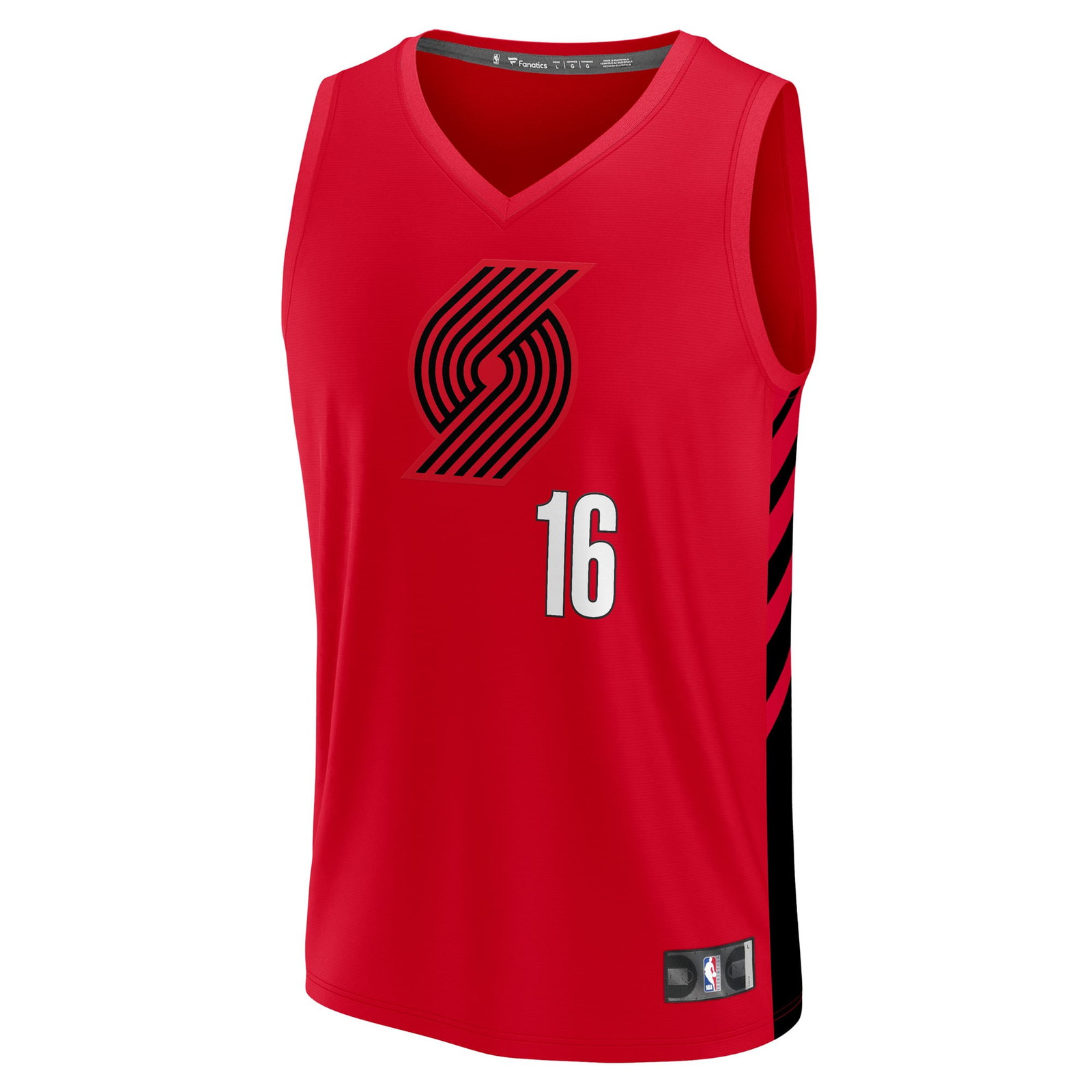 Yang Hansen Portland Trail Blazers Fast Break Fan Version Jersey Red Statement Edition - front view
