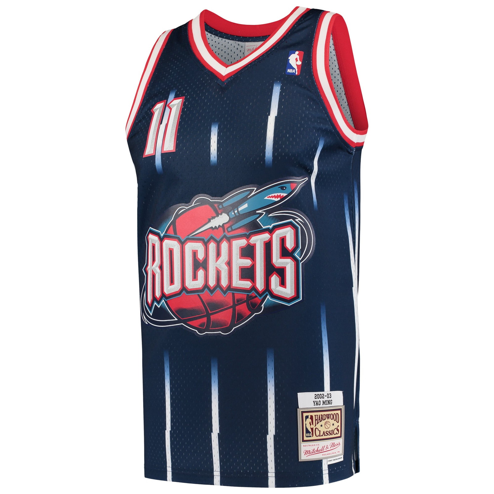 Yao Ming Houston Rockets 2002/03 Hardwood Classics Swingman Jersey Navy - front view