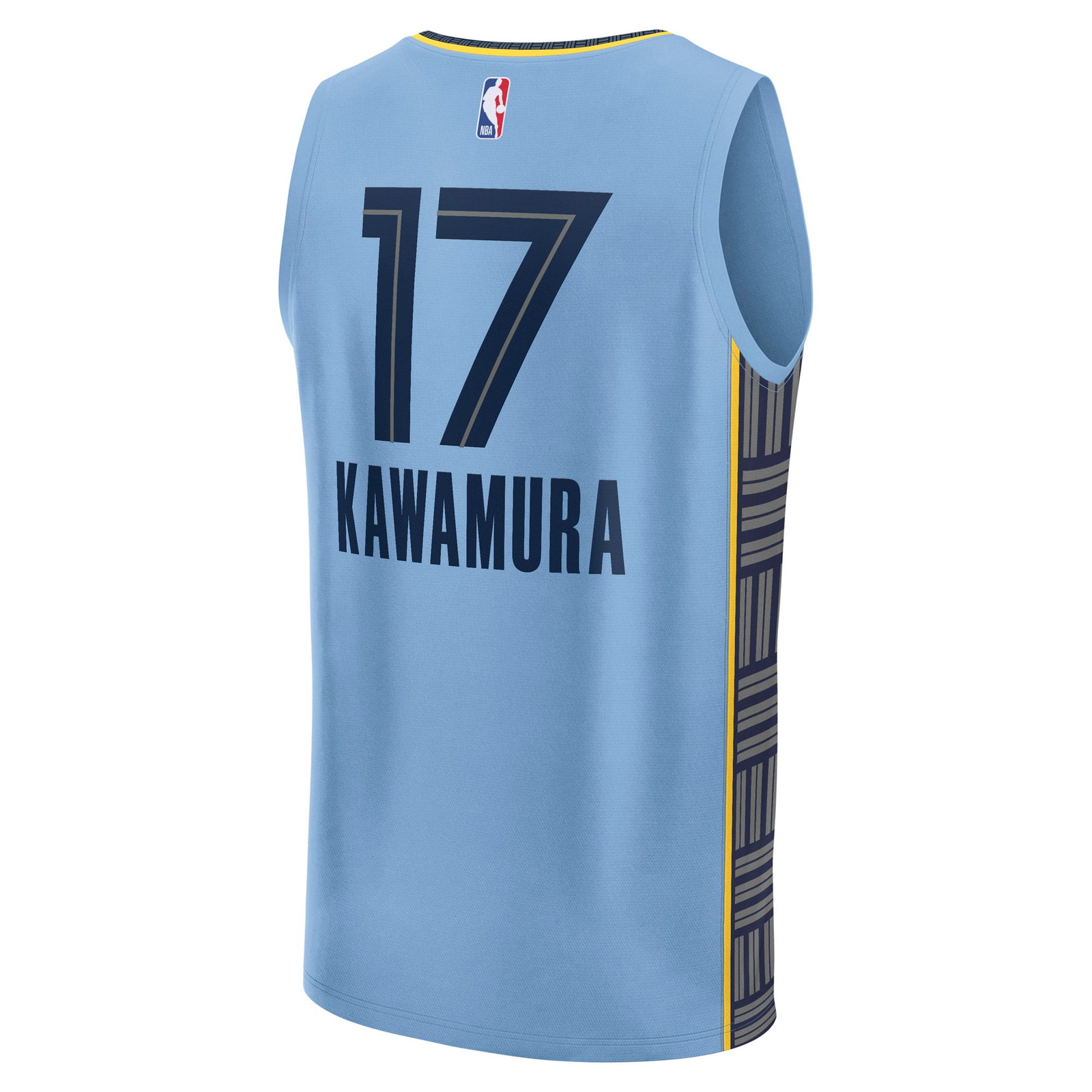 Yuki Kawamura Memphis Grizzlies Fast Break Fan Version Player Jersey Statement Edition - back view