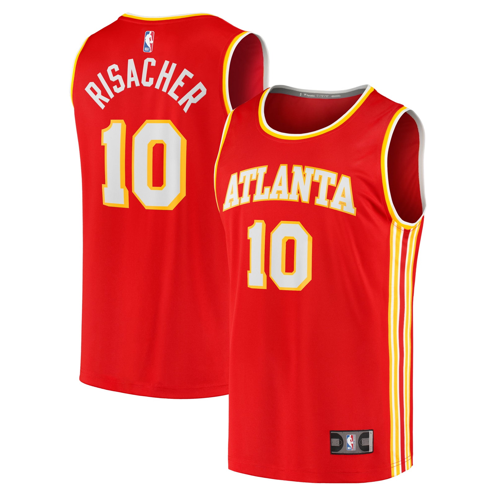 Zaccharie Risacher Atlanta Hawks 2024 NBA Draft Fast Break Player Jersey Icon - front and back view