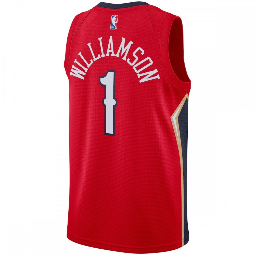 Zion Williamson New Orleans Pelicans 2019/2020 Swingman Jersey Statement Edition Red - back view