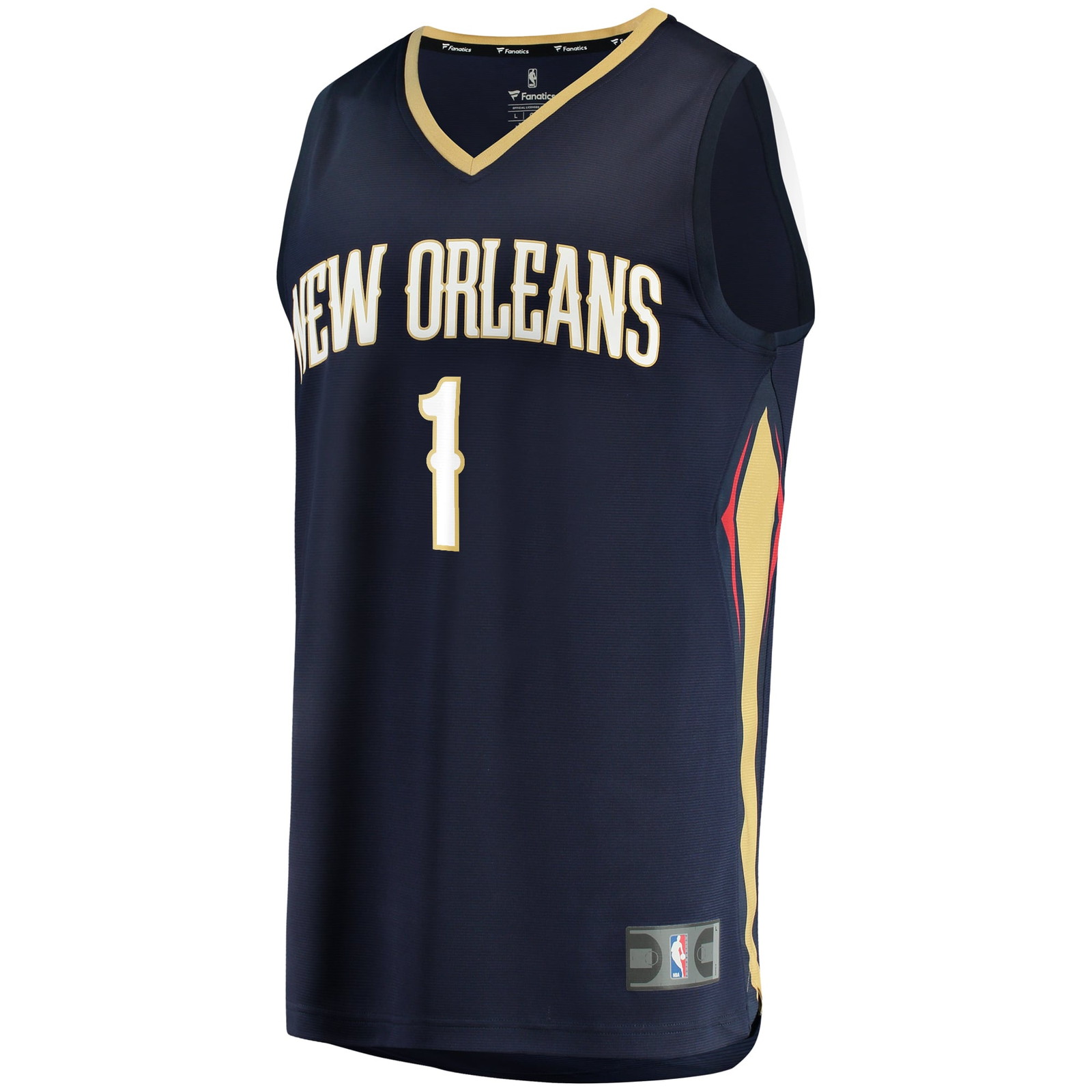 Zion Williamson New Orleans Pelicans Youth Fan Version Fast Break Jersey Navy Icon - front view