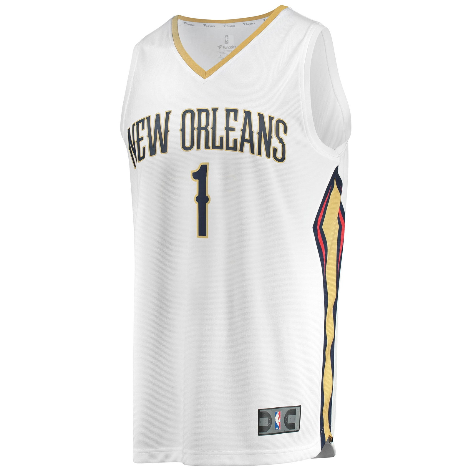 Zion Williamson New Orleans Pelicans Fan Version Fast Break Jersey White Association - front view