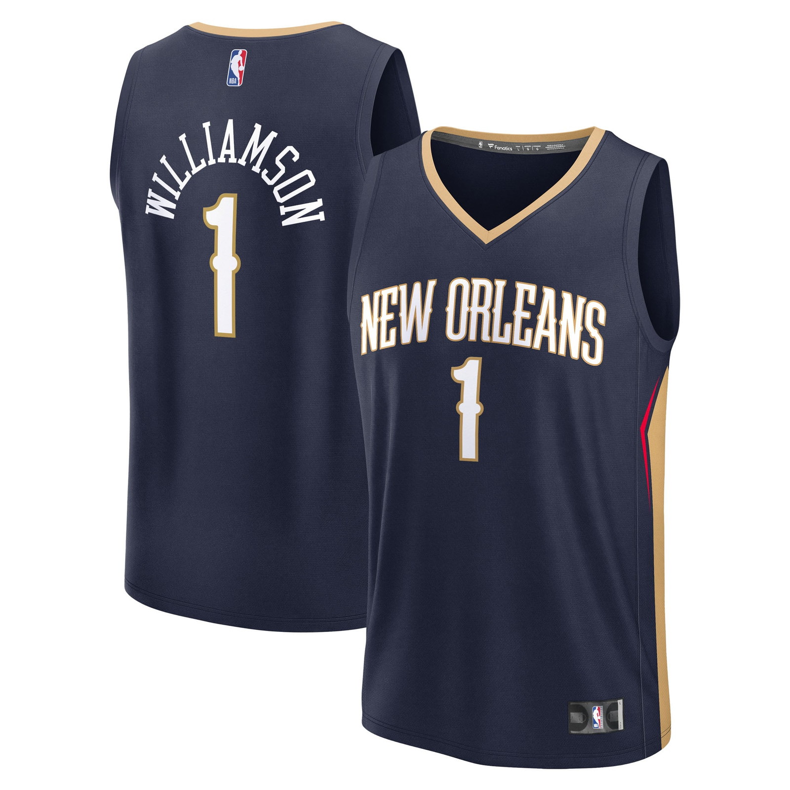 Zion Williamson New Orleans Pelicans Fast Break Fan Version Player Jersey - front and back view