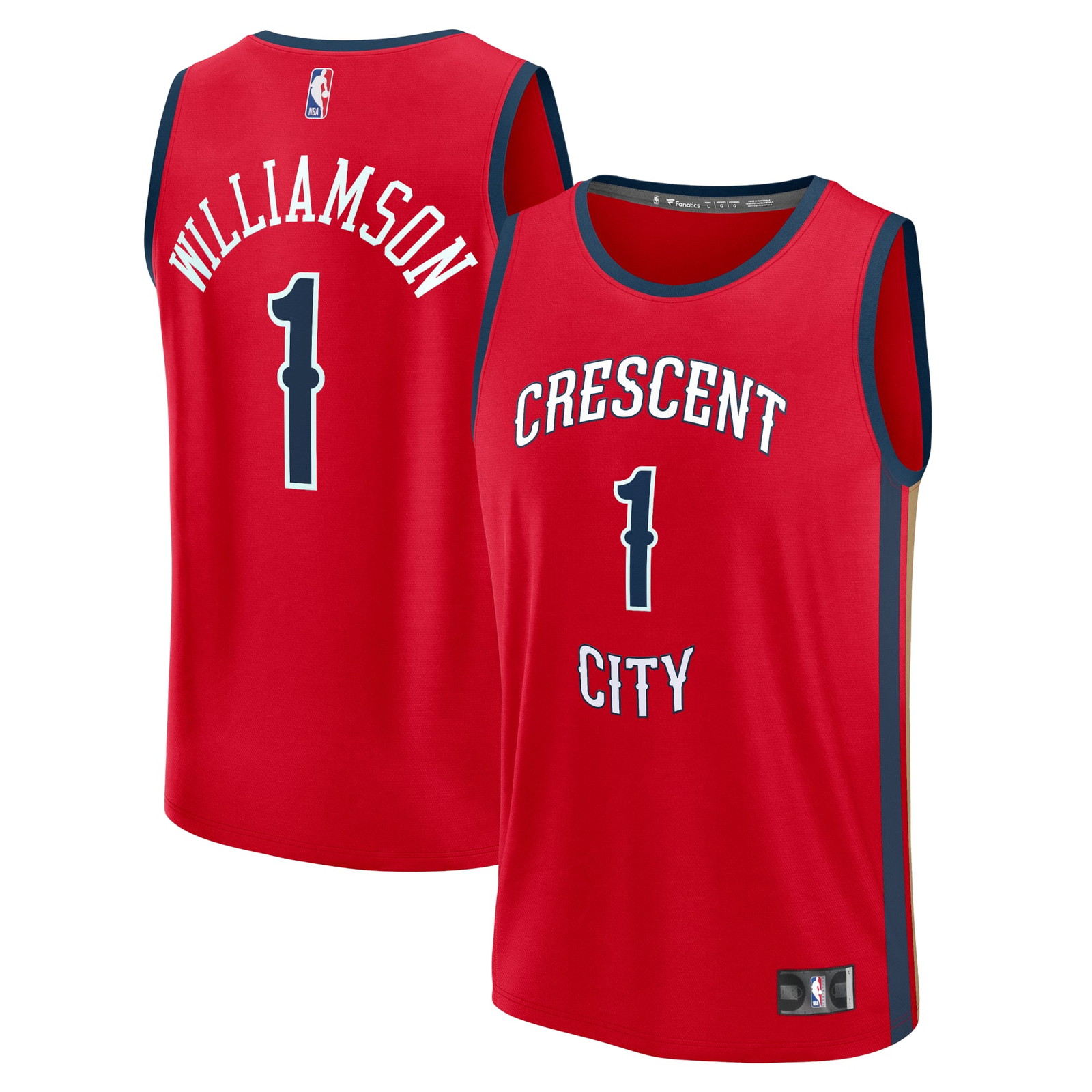 Zion Williamson New Orleans Pelicans Fast Break Fan Version Player Jersey - front and back view