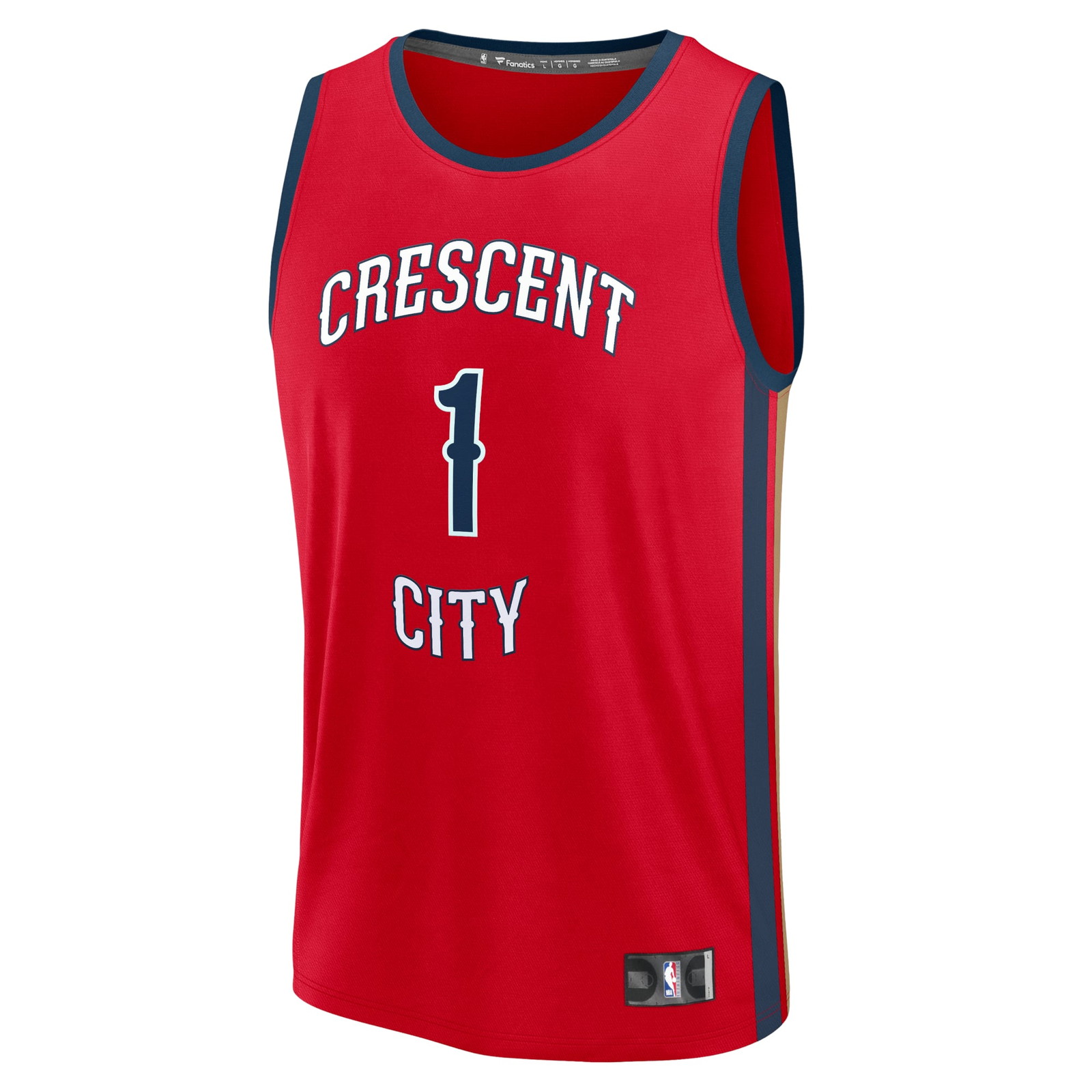 Zion Williamson New Orleans Pelicans Fast Break Fan Version Player Jersey Statement - front view