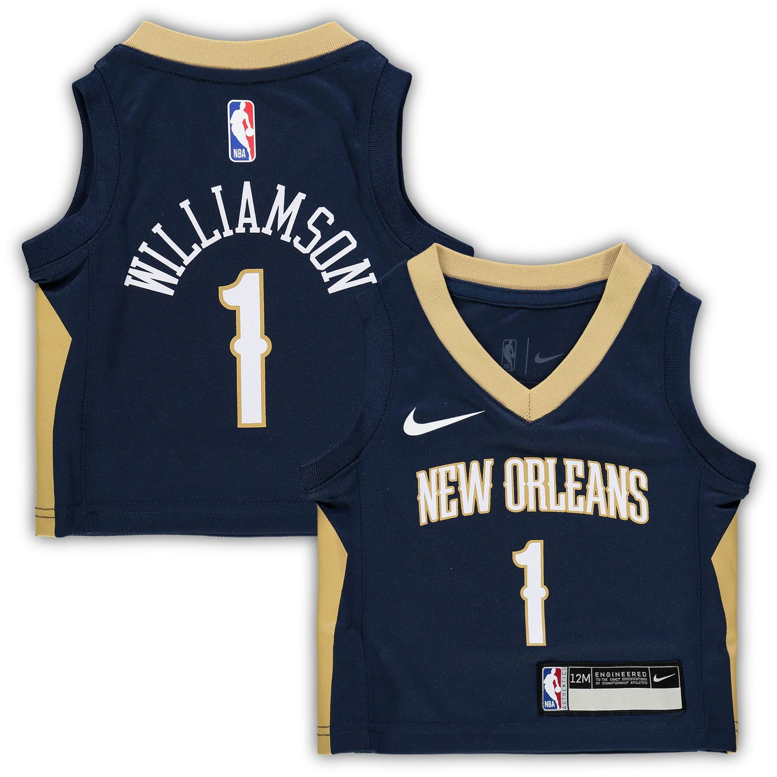 Zion Williamson New Orleans Pelicans Infant Fan Version Jersey Icon Edition - front and back view