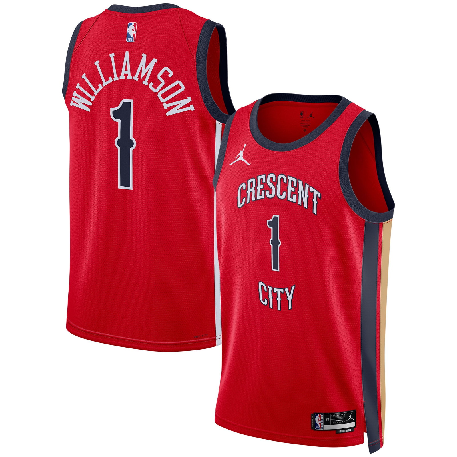 Zion Williamson New Orleans Pelicans Unisex Swingman Jersey Statement Edition - front and back view