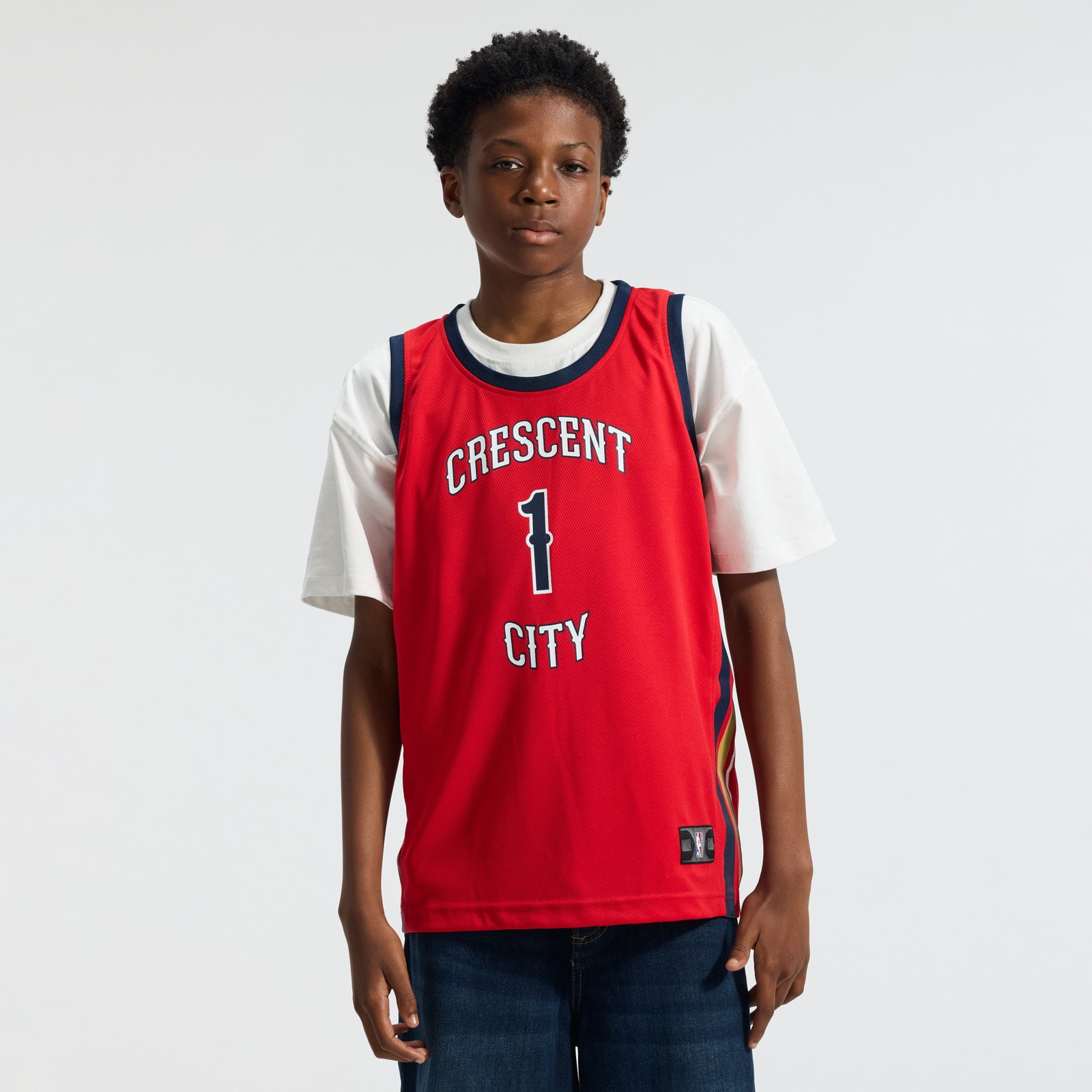Zion Williamson New Orleans Pelicans Youth Fast Break Player Jersey Statement Edition - front view
