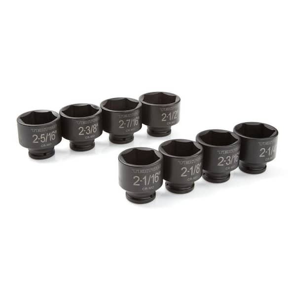 TEKTON 4893 3/4 in. Drive 2-1/16 - 2-1/2 in. 6-Point Shallow Impact Socket Set - 3