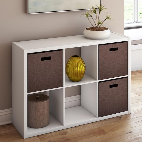 ClosetMaid 4568 30 in. H x 43.82 in. W x 13.50 in. D White Wood Large 6- Cube Organizer - 2
