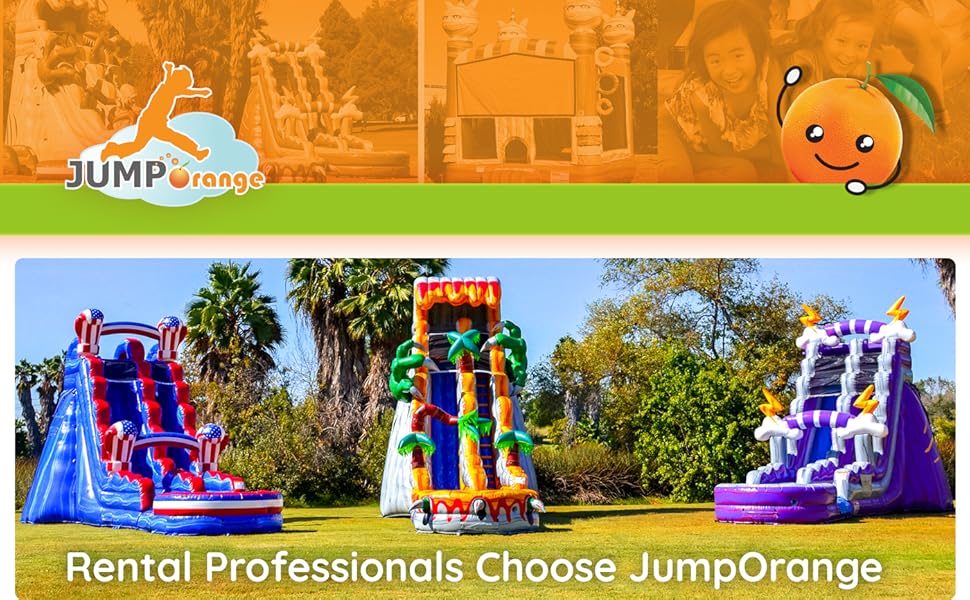 JumpOrange Jumpo Trusted Rental Professional Inflatable Slides Bouncers