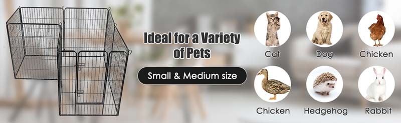 Eletriclife 40 inch Heavy Duty Pet Playpen Dog Fence with Door