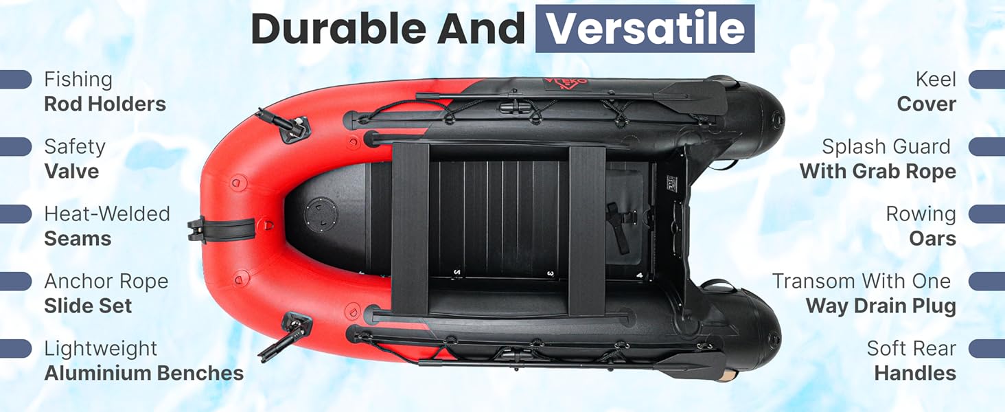 ALEKO Inflatable Boat Red