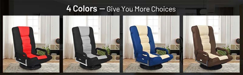 Eletriclife 360-Degree Swivel Gaming Floor Chair with Foldable Adjustable Backrest