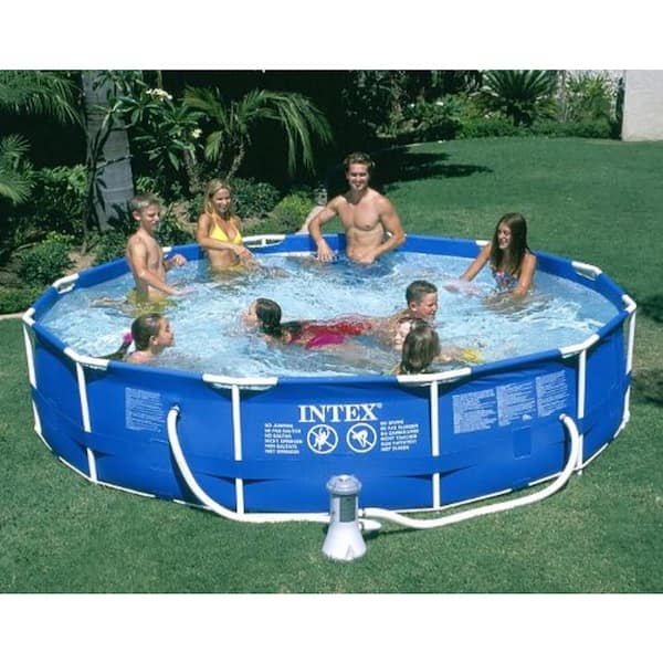 Intex 28211EH 12 ft. Round x 30 in. D Metal Frame Above Ground Pool with 530 GPH Filter Pump Intex 28211EH 12 ft. Round x 30 in. D Metal Frame Above Ground Pool with 530 GPH Filter Pump - 3