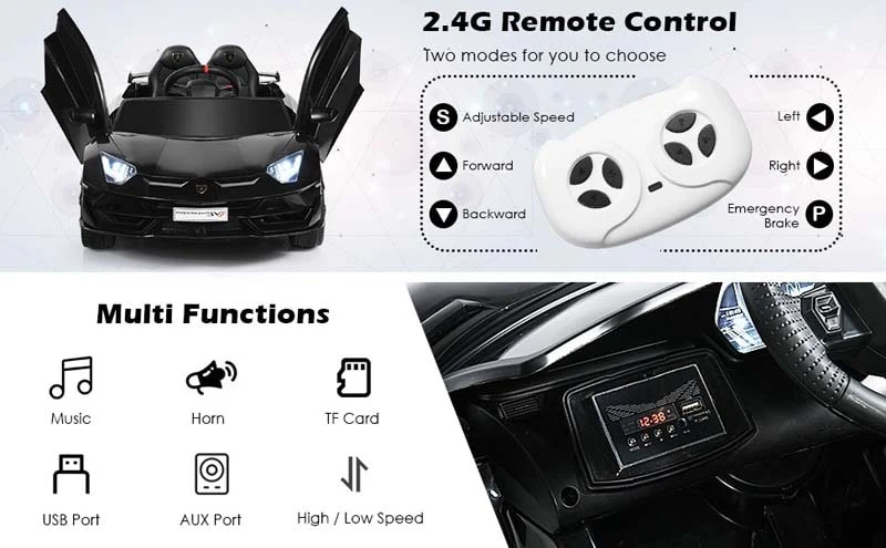 Eletriclife 12 V Lamborghini Licensed Kids Ride-On Car with Trunk