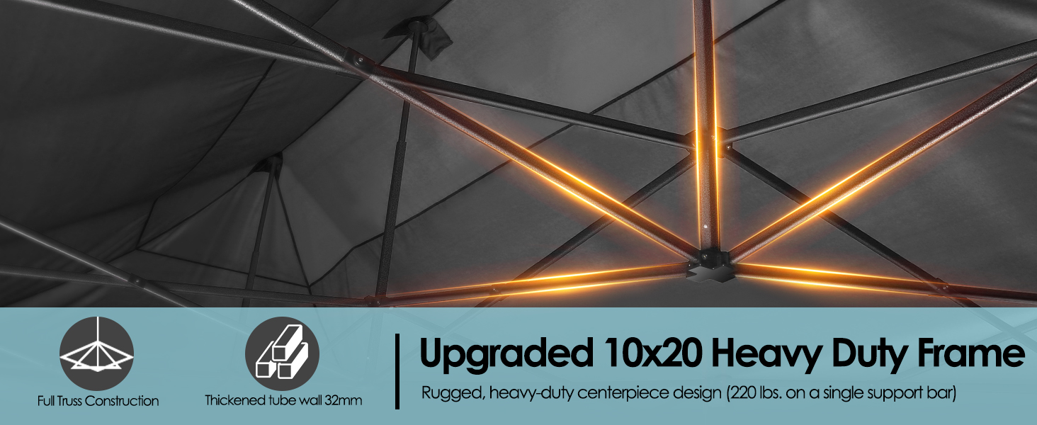 COBIZI Heavy duty 10x20 commercial pop up canopy with 6 sidewalls