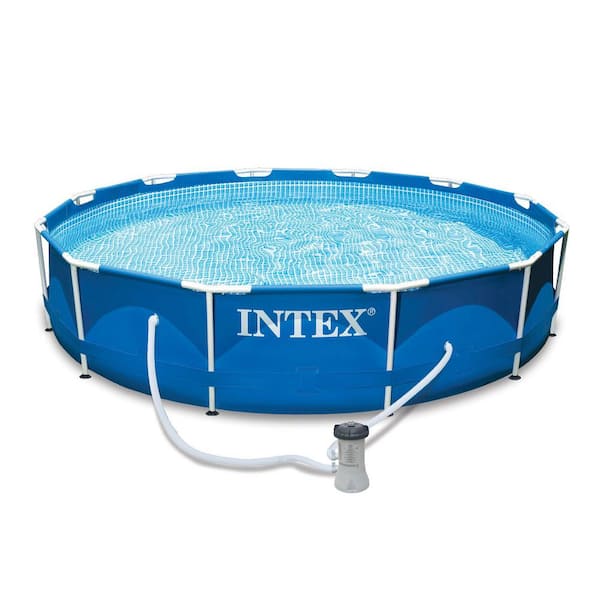 Intex 28211EH 12 ft. Round x 30 in. D Metal Frame Above Ground Pool with 530 GPH Filter Pump Intex 28211EH 12 ft. Round x 30 in. D Metal Frame Above Ground Pool with 530 GPH Filter Pump - 2