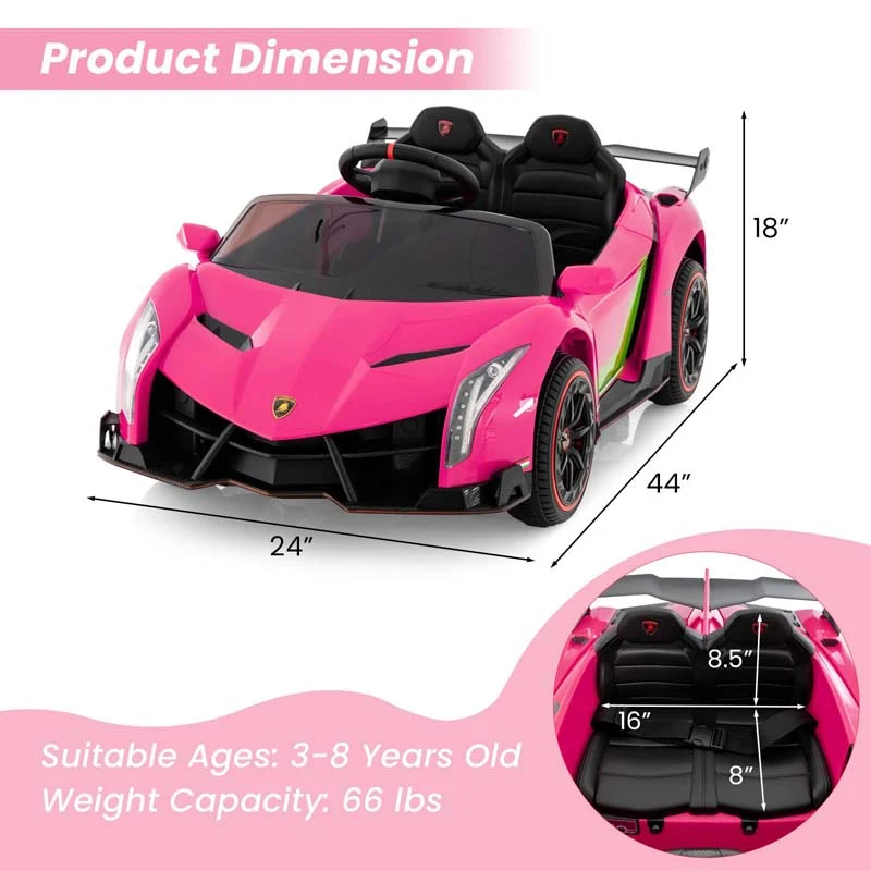 Eletriclife 12V Licensed Lamborghini 12V Battery Powered 4WD Sports Car