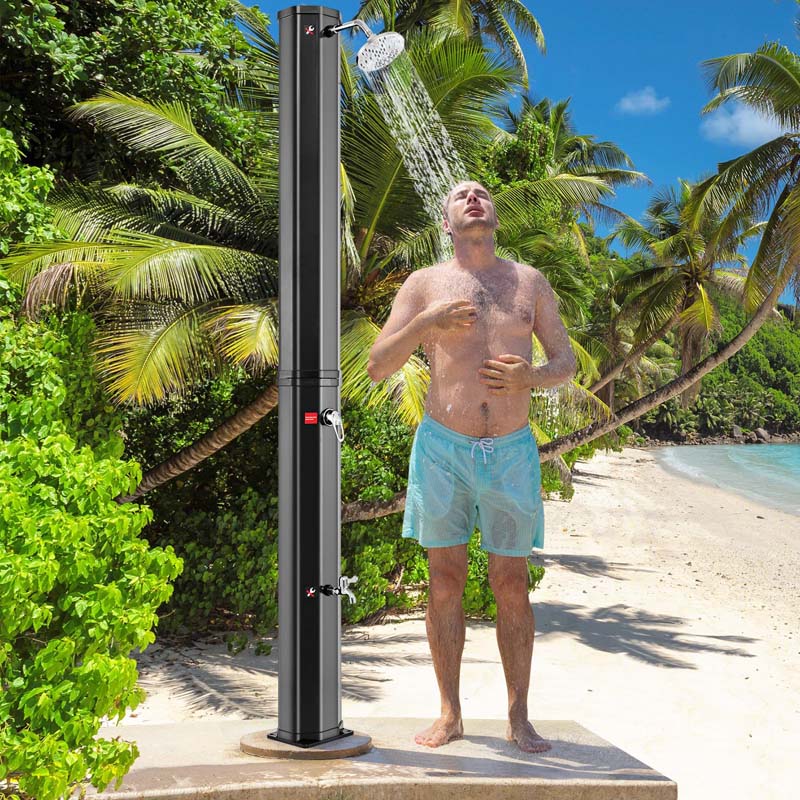 Eletriclife 7.5 Feet 15.9 Gallon Solar Heated Outdoor Shower with Shower Head