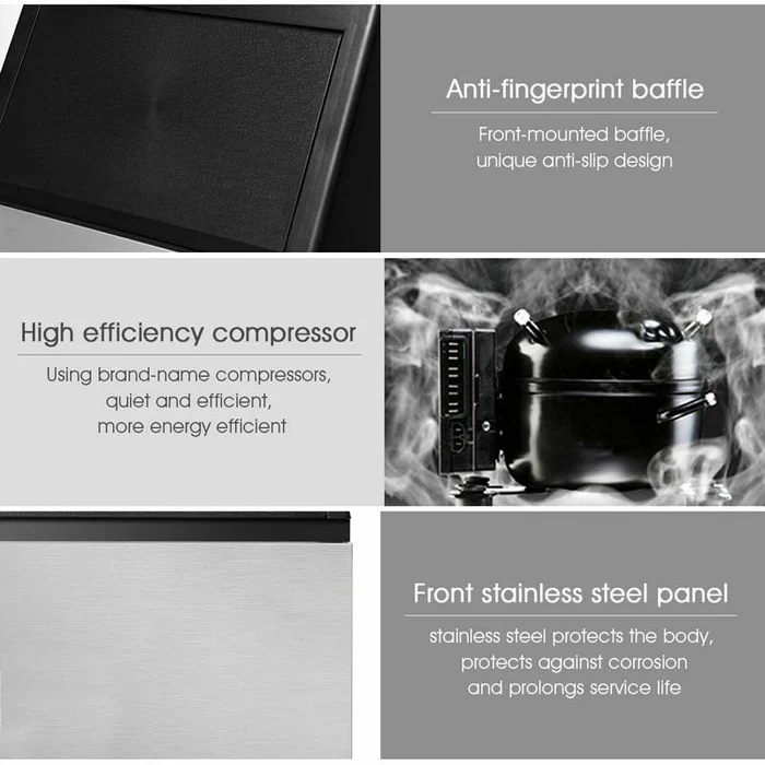 Eletriclife Portable Built-In Stainless Steel Commercial Ice Maker 110Lbs per 24H