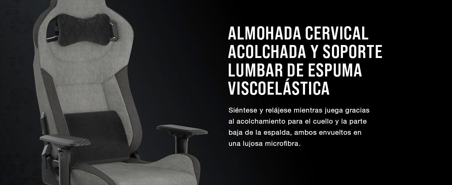 SOPORTE LUMBAR MEMORY FOAM, silla gaming, silla gaming reclinable, silla pc gaming