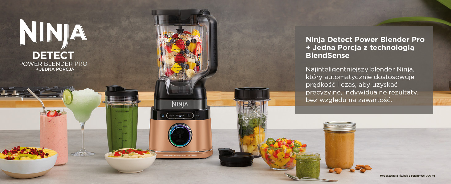 Ninja 2-in-1 Detect Power Blender Pro & Single Serve, 1200 W, dzbanek 2 l
