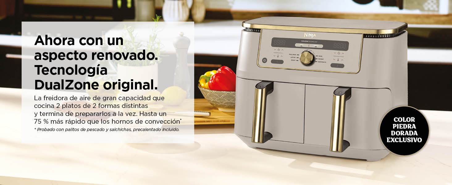 Ninja MAX Freidora de aire sin aceite con compartimento doble