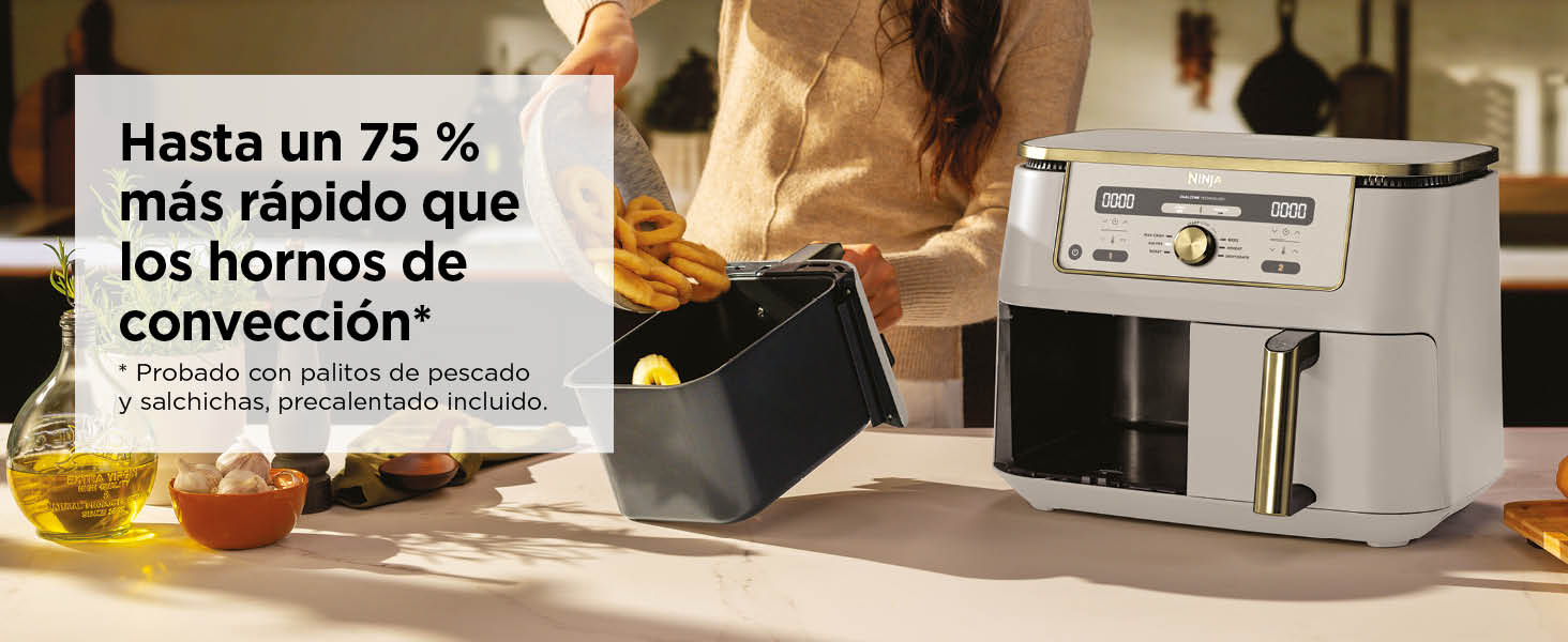 Ninja MAX Freidora de aire sin aceite con compartimento doble