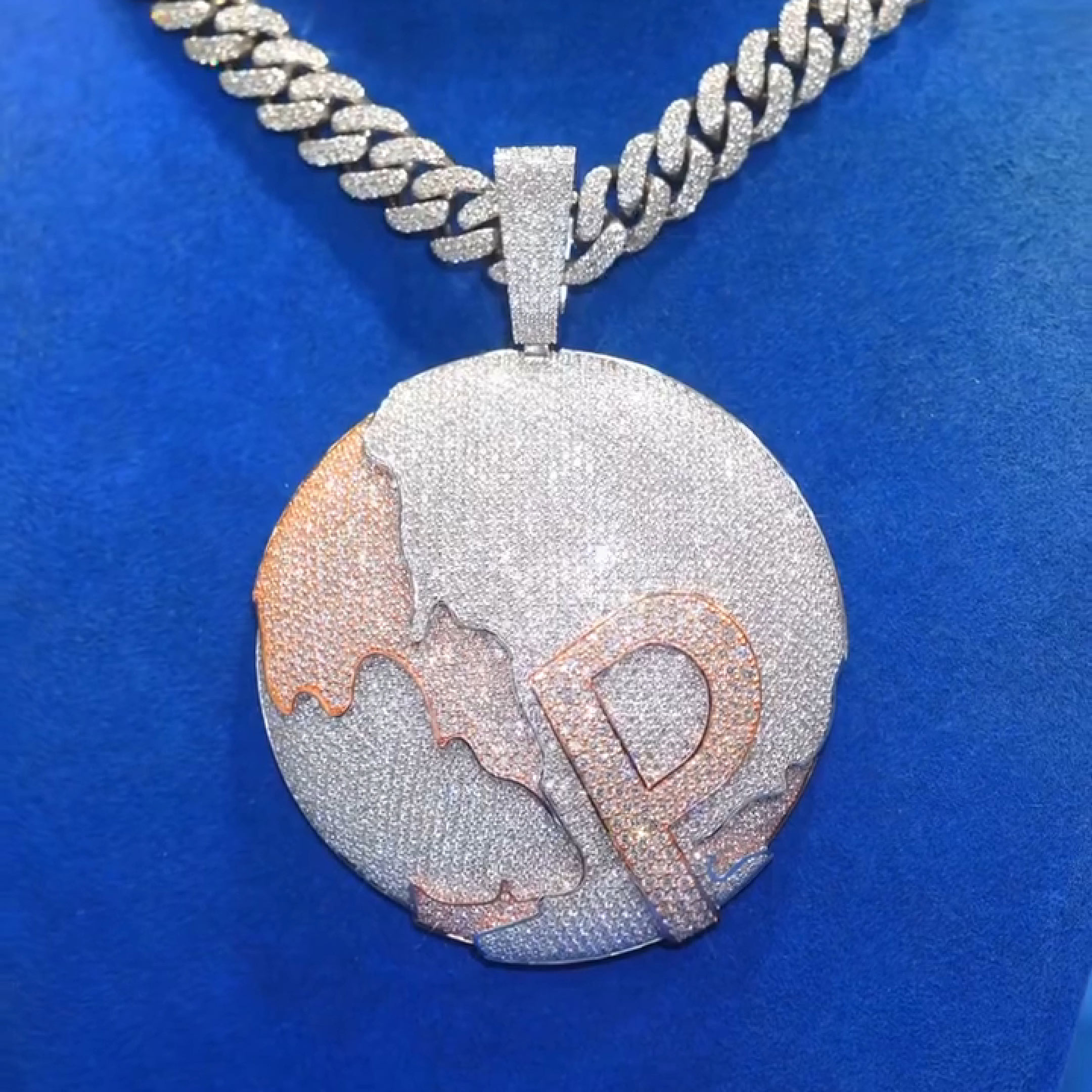 Planet P letter pendant iced out jewelry