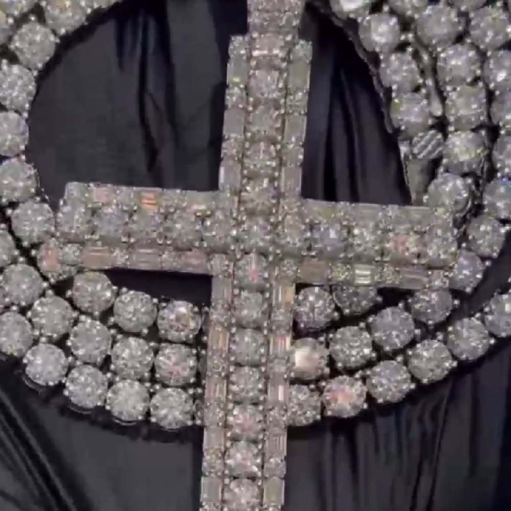 Moissanite Diamond Cross Pendant