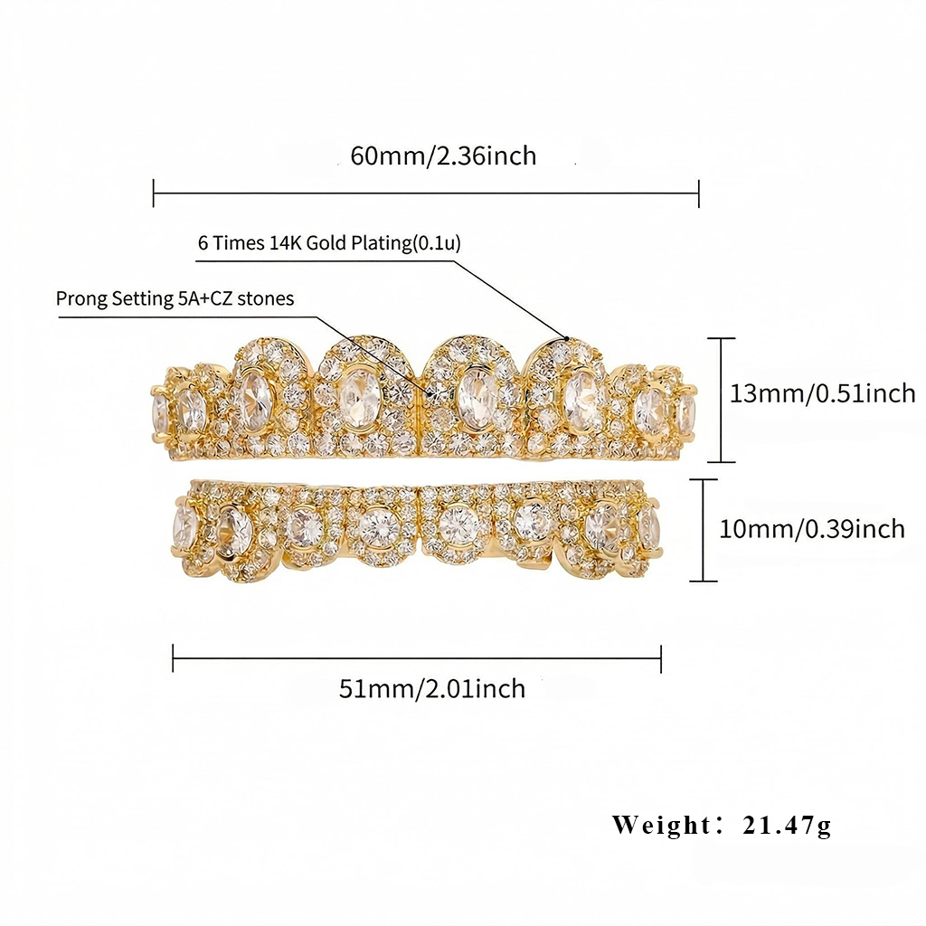 Iced Out Oval Cut Grillz Set